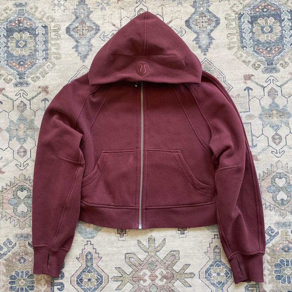 Lululemon Scuba Oversized Full Zip Hoodie in Red Merlot